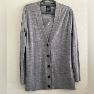 Gap Cardigan Women’s S Merino Wool Gray Preppy Classic